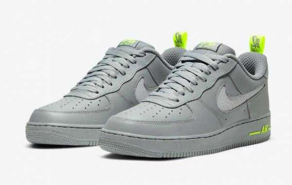 New Drop Nike Air Force 1 Low Grey Volt Cut-Out Swooshes